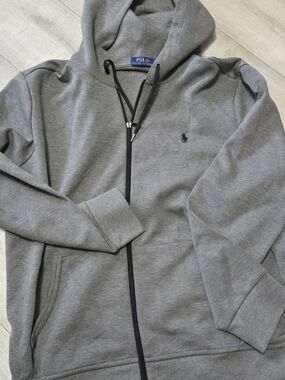 Polo by Ralph Lauren Men's Grey Zip-Up Hoodie